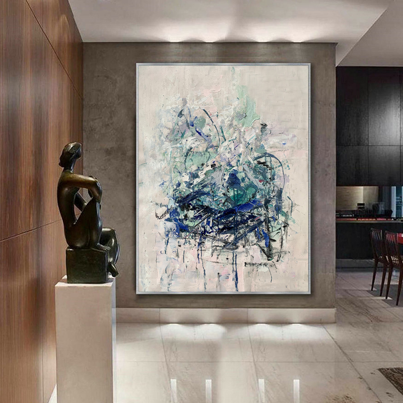 100% handgemaakte moderne muur kunst abstracte olieverfschilderij op canvas voor ingangs decor