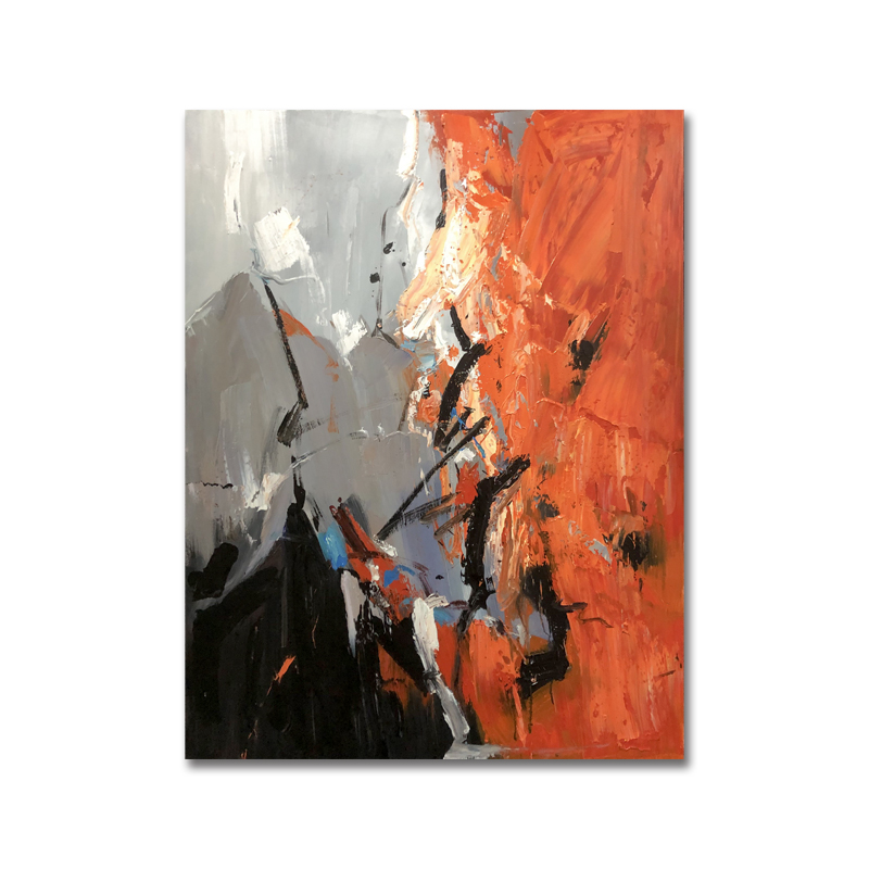 Handgeschilderde muur decor abstracte schilderkunst eenvoudige kleurrijke hedendaagse canvas print schilderij woonkamer decoratief